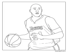 Yazdırılabilir Kobe Bryant Resim Boyama Sayfası