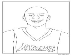 Yazdırılabilir Kobe Bryant Ücretsiz Boyama Sayfası