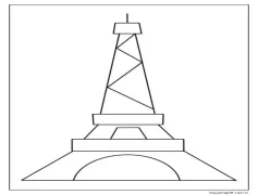Yazdırılabilir kolay Eyfel Kulesi Boyama Sayfası