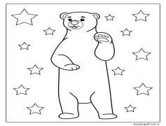 Yazdırılabilir Kutup Ayısı Boyama Sayfası