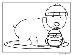 Yazdırılabilir Kutup Ayısı Görseli Boyama Sayfası