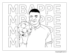 Yazdırılabilir Kylian Mbappe Çocuklar İçin Boyama Sayfası