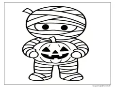 Yazdırılabilir Mumya Boyama Sayfası