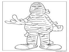 Yazdırılabilir Mumya Görsel Boyama Sayfası