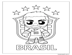 Yazdırılabilir Neymar Resim Boyama Sayfası