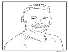 Yazdırılabilir Neymar Ücretsiz Boyama Sayfası