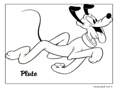 Yazdırılabilir Pluto Görseli Boyama Sayfası