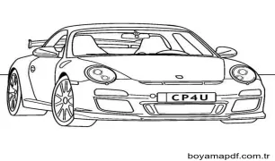 Yazdırılabilir Porsche Bedava Boyama Sayfası