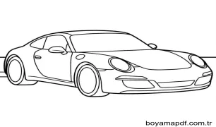 Yazdırılabilir Porsche Boyama Sayfası