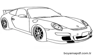 Yazdırılabilir Porsche Çocuklar İçin Boyama Sayfası