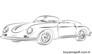 Yazdırılabilir Porsche Resim Boyama Sayfası