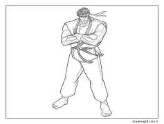 Yazdirilabilir Ryu Boyama Sayfası