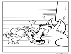 Yazdırılabilir Tom ve Jerry Boyama Sayfası