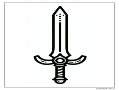 Yazdırılabilir Ücretsiz Kılıç Boyama Sayfası