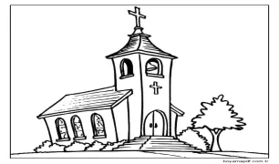 Yazdırılabilir Ücretsiz Kilise Boyama Sayfası