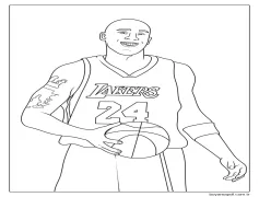 Yazdırılabilir Ücretsiz Kobe Bryant Boyama Sayfası