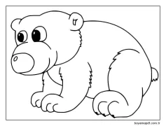 Yazdırılabilir Ücretsiz Kutup Ayısı Boyama Sayfası