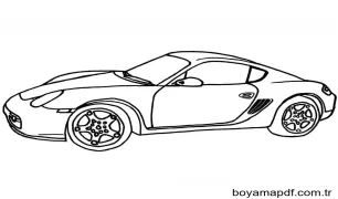 Yazdırılabilir Ücretsiz Porsche Boyama Sayfası