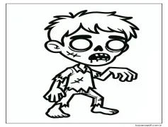 Yazdırılabilir Ücretsiz Zombi Boyama Sayfası
