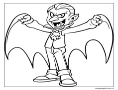 Yazdırılabilir Vampir Bedava Boyama Sayfası