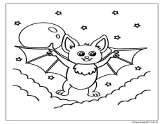 Yazdırılabilir Yarasa Resmi Boyama Sayfası