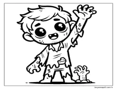 Yazdırılabilir Zombi Boyama Sayfası