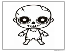 Yazdırılabilir Zombi Görseli Boyama Sayfası