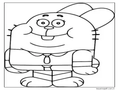 Yazdırılacak Gumball Boyama Sayfası