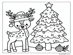 Yazdırılır bedava ren geyiği Boyama Sayfası