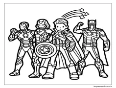 Yenilmezler Marvel Dünyasında Boyama Sayfası