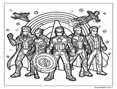 Yenilmezler Marvel Evreninde Boyama Sayfası