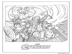 Yenilmezler Ücretsiz Çizimi Boyama Sayfası