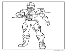 Yeşil Samuray Korucusu Boyama Sayfası