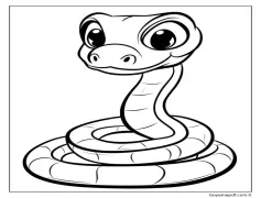 Yılan 2 Yaş Çocuklar İçin Boyama Sayfası