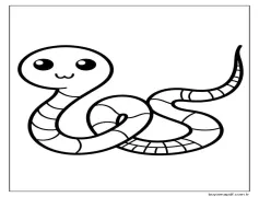 Yılan 3 Yaş Çocuklar İçin Boyama Sayfası