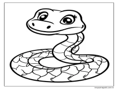 Yılan 4 Yaş Çocuklar İçin Boyama Sayfası