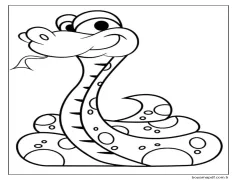 Yılan Çocuklar İçin Boyama Sayfası