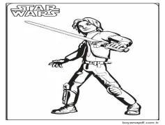 Yıldız Savaşları Resim Anahat Boyama Sayfası