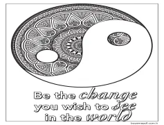 Yin ve Yang Genç Boyama Sayfası