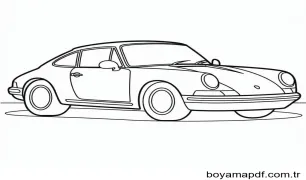 Yolda Porsche Boyama Sayfası