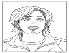 Yüz Seong Gi-Hun Kalamar Oyun Oyuncusu Boyama Sayfası