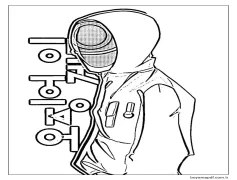 Yüz Yuvarlak Kırmızı Muhafız Üniforması Boyama Sayfası
