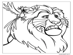 Zazu ve Mufasa Boyama Sayfası