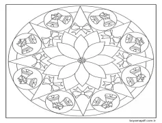 Zilli Mandala boyama kitabı. Boyama Sayfası