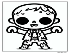 Zombi Görseli Boyama Sayfası