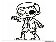 Zombi Ücretsiz Resmi Boyama Sayfası