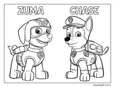 Zuma ve Chase Boyama Sayfası