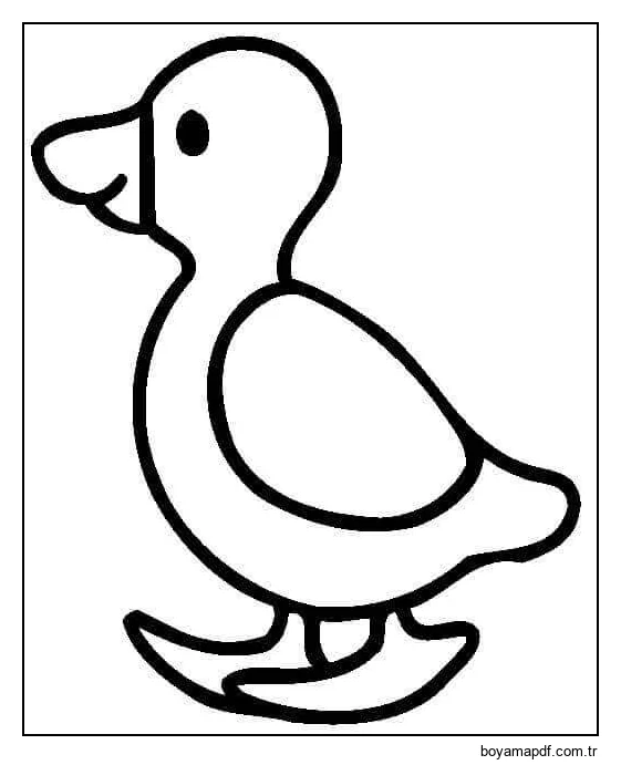 1 Yaşındaki Çocuklar İçin Küçük Ördek Boyama Sayfası