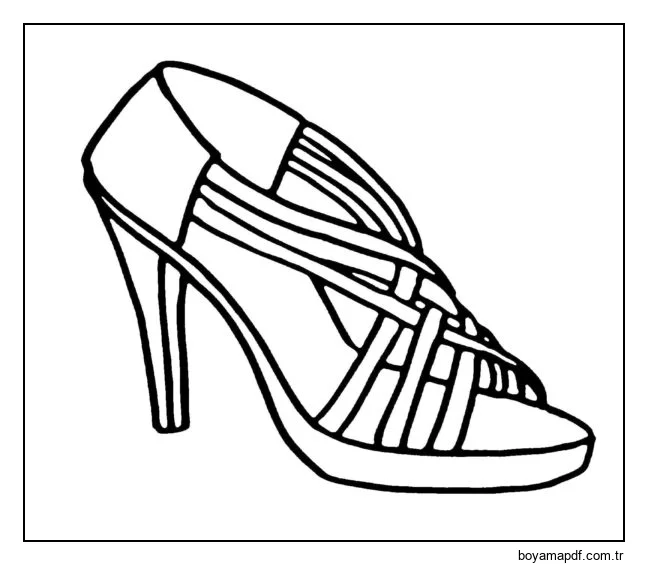 Açık kadın sandaletleri. Boyama Sayfası