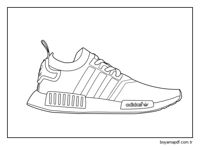 Adidas spor ayakkabı Boyama Sayfası